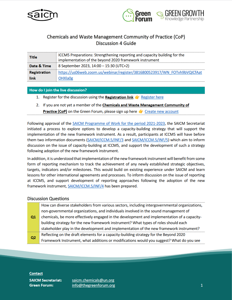 DISCUSSION 4 GUIDE - CHEMICALS AND WASTE MANAGEMENT COP