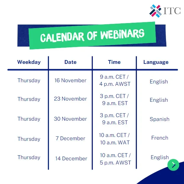 Webinar schedules