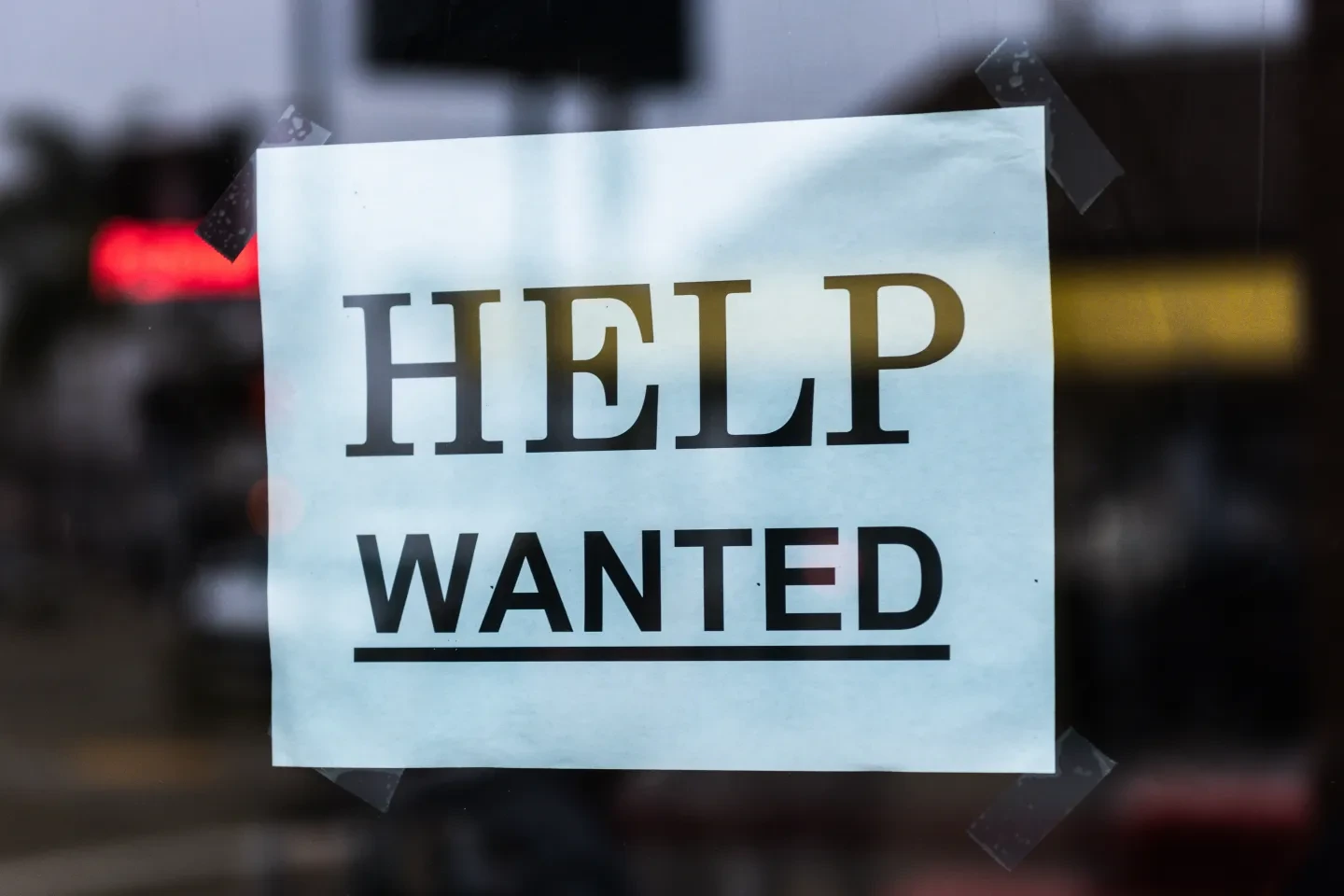 "Help Wanted" Sign in Window